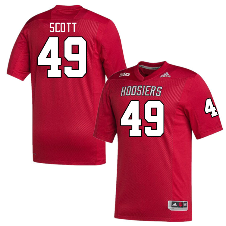 Men #49 Zac Scott Indiana Hoosiers College Football Jerseys Stitched Sale-Red